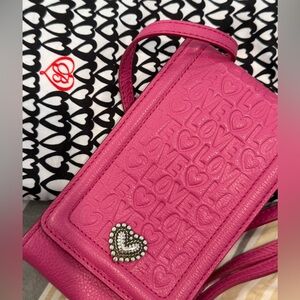 Brighton Pink Embossed Love Wallet with Heart Detail